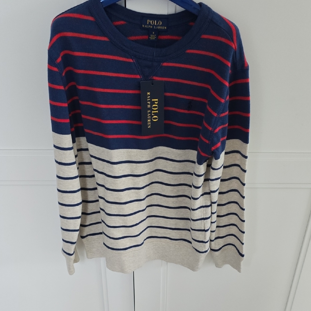 Polo by Ralph Lauren Navy and Red Striped Top